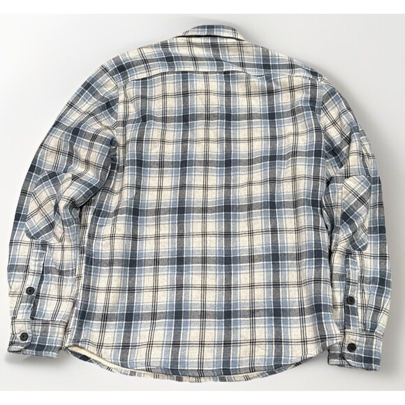 JOHNNIE-O Men’s MED Wake Plaid Shacket Flannel Sherpa Lined Button Up Jacket - Picture 12 of 13